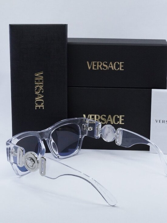 Versace VE4479U 148/80 Square Sunglasses - Transparent / Blue main image 7